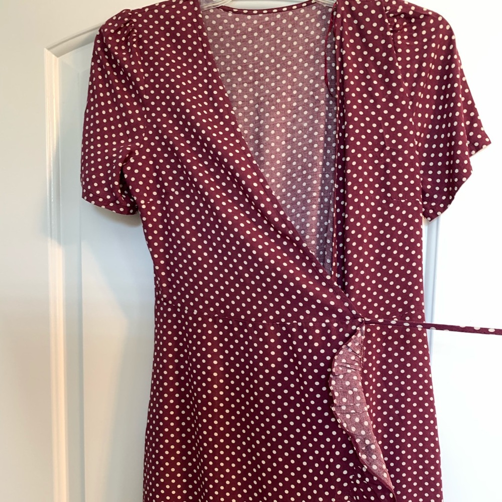 Polka dot wrap dress
